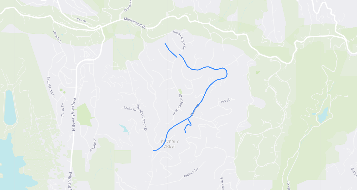 Map of Hutton Drive in Los Angeles County, California