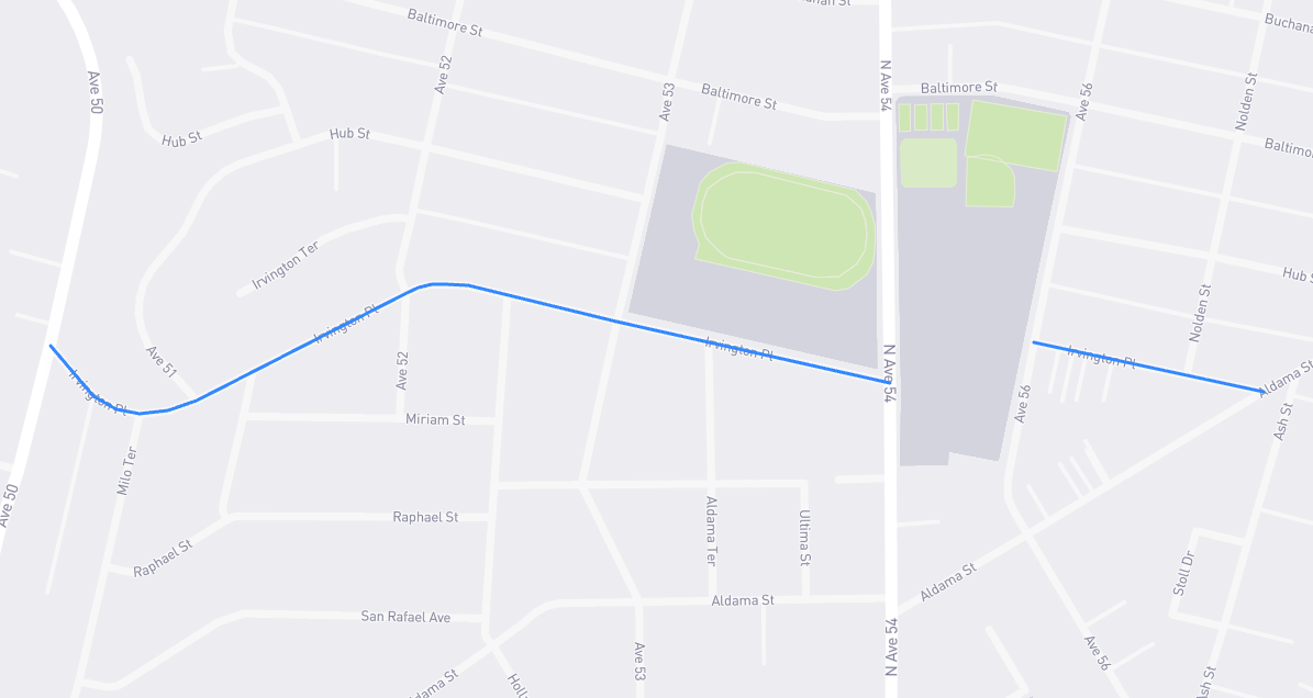 Map of Irvington Place in Los Angeles County, California
