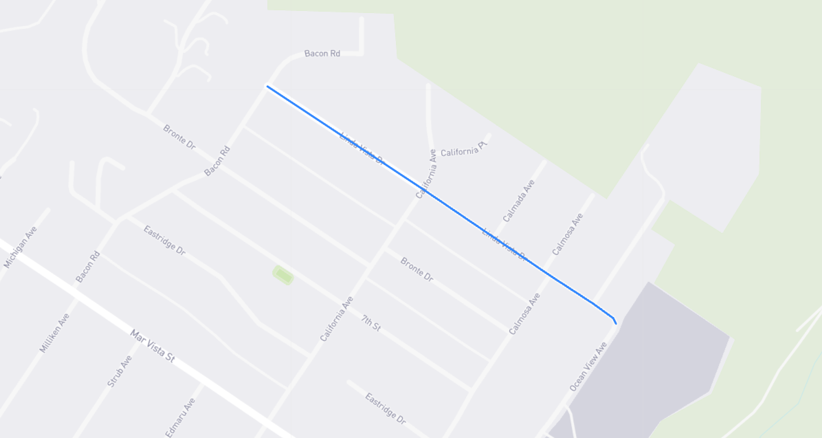 Map of Linda Vista Drive in Los Angeles County, California