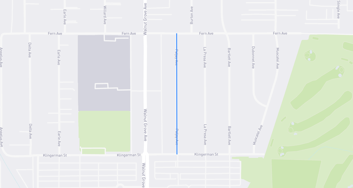 Map of Paljay Avenue in Los Angeles County, California