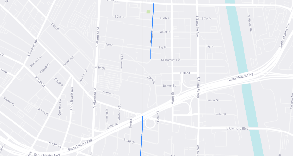 Map of Wilson Street in Los Angeles County, California