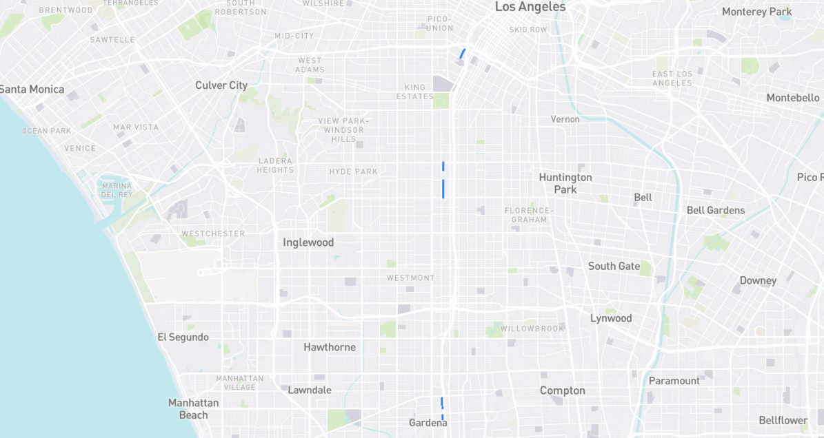 Map of Bonsallo Avenue in Los Angeles County, California