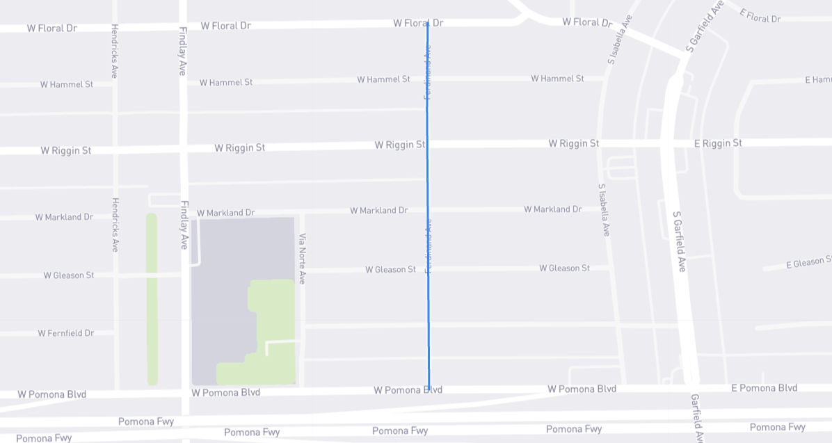 Map of Ferdinand Avenue in Los Angeles County, California
