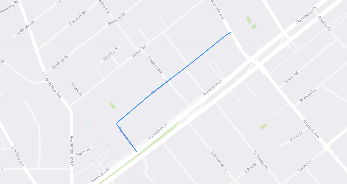 Map of Pasqualito Drive in Los Angeles County, California