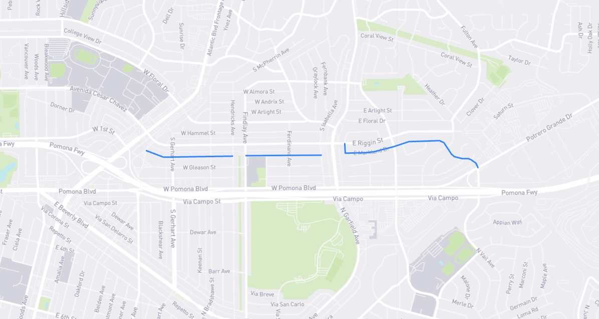 Map of West Markland Drive in Los Angeles County, California
