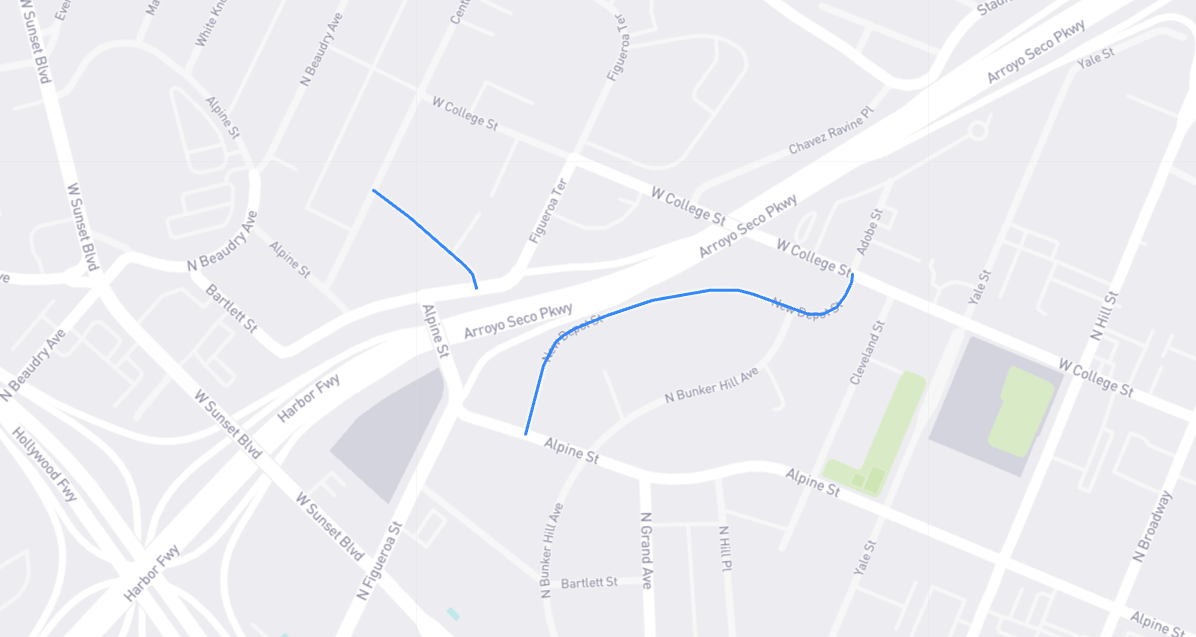 Map of New Depot Street in Los Angeles County, California