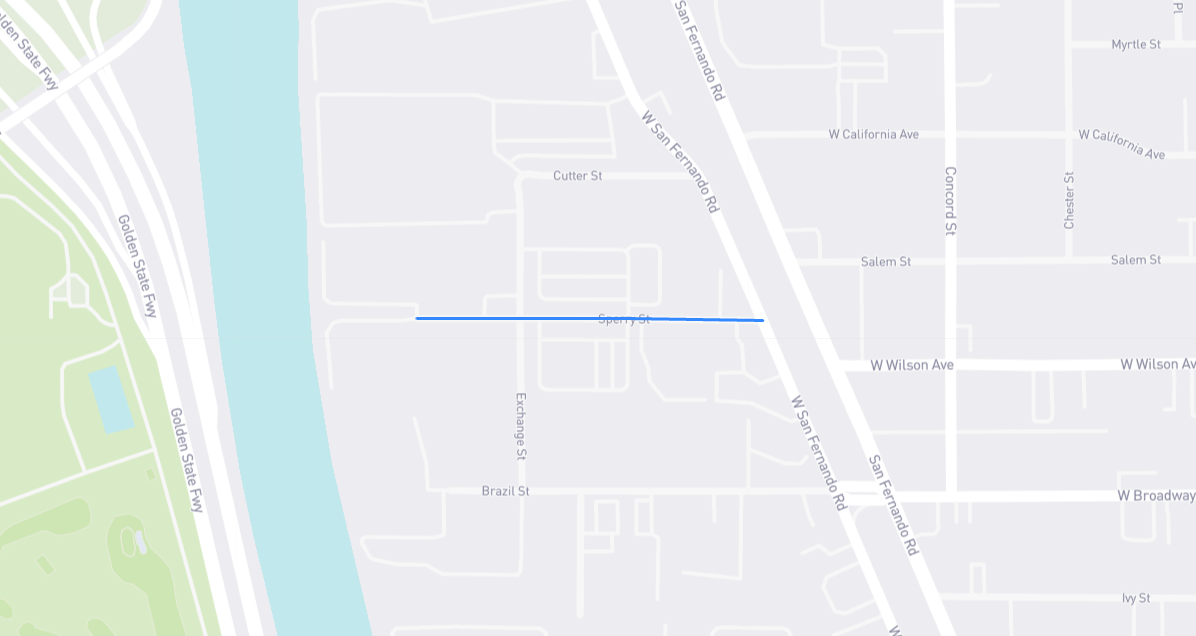 Map of Sperry Street in Los Angeles County, California