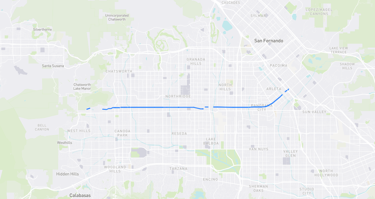 Map of Chase Street in Los Angeles County, California
