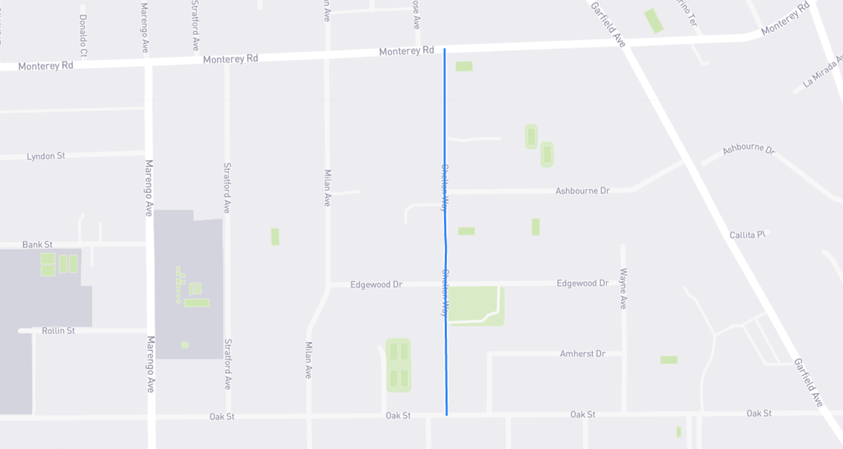 Map of Chelton Way in Los Angeles County, California