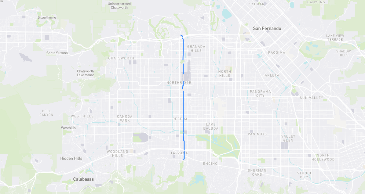 Map of Etiwanda Avenue in Los Angeles County, California