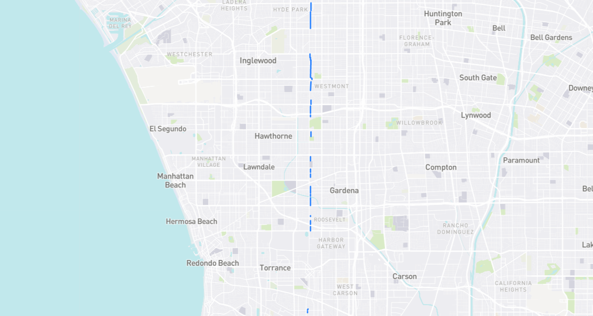 Map of Haas Avenue in Los Angeles County, California