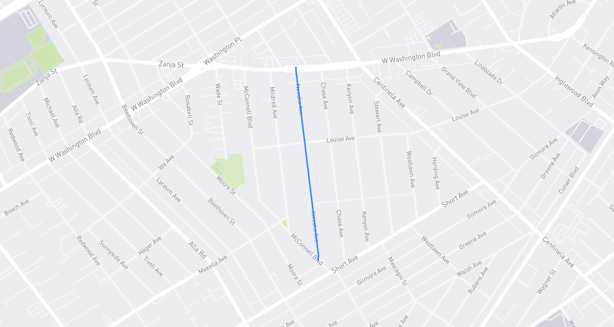 Map of Neosho Avenue in Los Angeles County, California