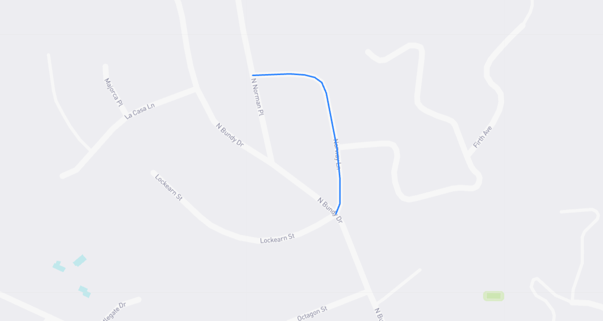Map of Norway Lane in Los Angeles County, California