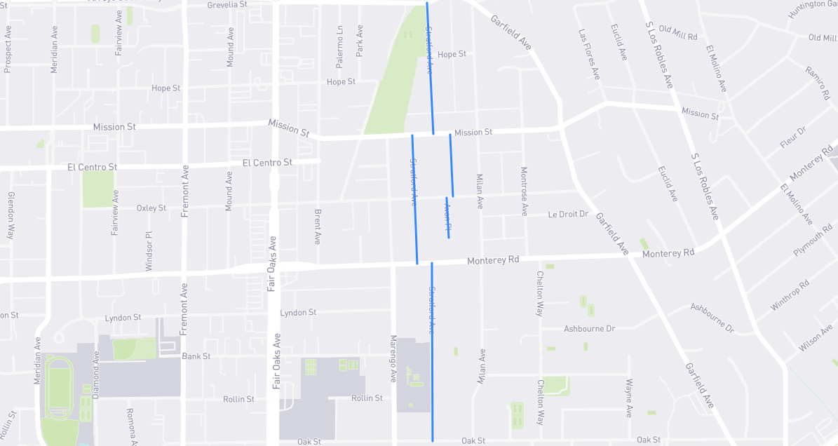 Map of Stratford Avenue in Los Angeles County, California