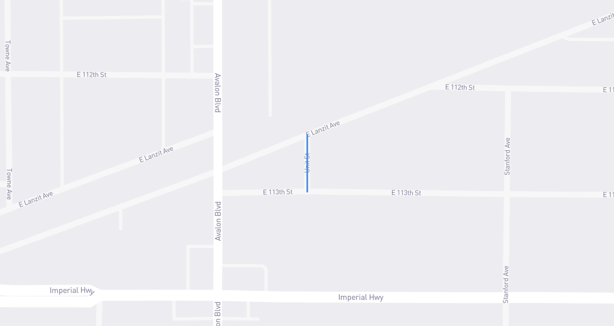 Map of Unit Street in Los Angeles County, California